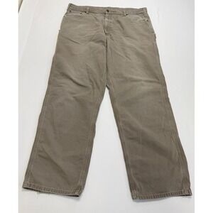 Carhartt B159-MUS Pants Men's W42 x L34‎ Brown Loose Fit Carpenter Utility Work